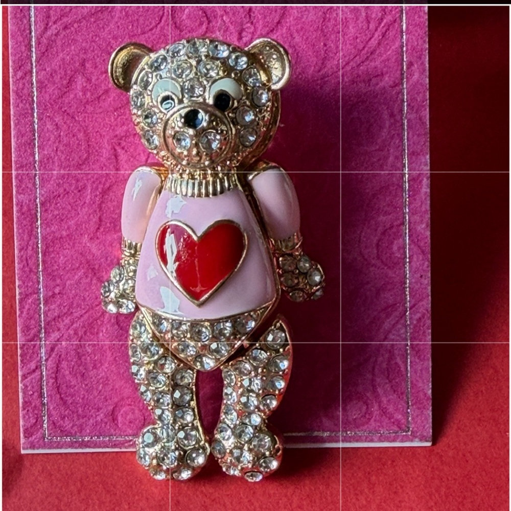 🧸❤️🧸HOLIDAY LANE SPARKLING TEDDY BEAR BROOCH 🧸 NWT 🧸❤️🧸 - Picture 8 of 16